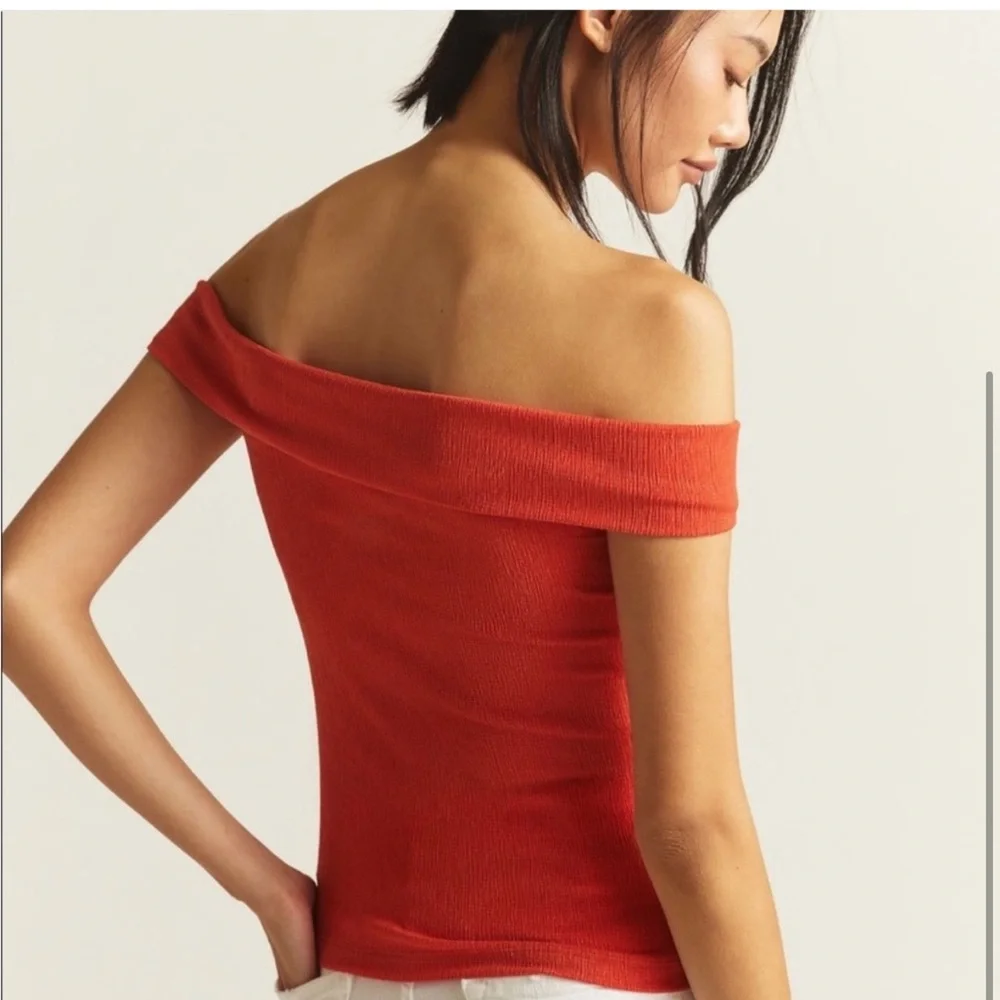 Anthropologie Maeve Coral Off-the-Shoulder Tank Strappy Top Size Small - Picture 2 of 4